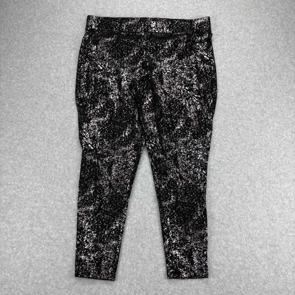 Torrid Leggings Womens Plus 2X Black Silver Metallic Splatter Print High Rise